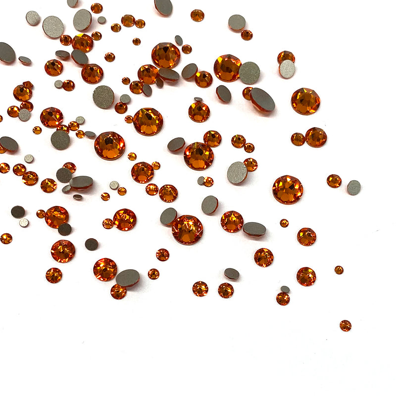 2058 & 2088 Swarovski Flatback No Hotfix Mix Sizes, Dark Orange (1202)