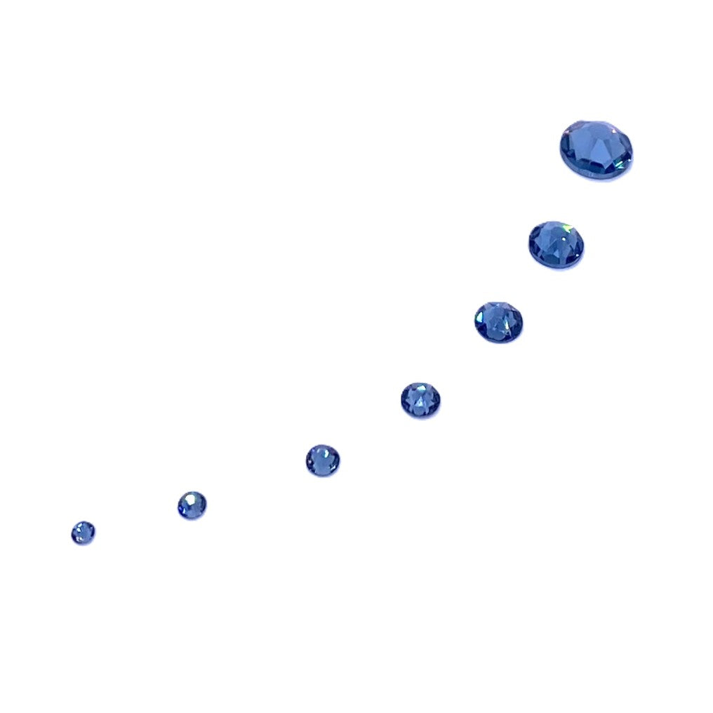 2058 &amp; 2088 Swarovski Flatback No Hotfix Mix Sizes, Denim Blue (266)