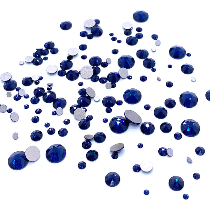 2058 &amp; 2088 Swarovski Flatback No Hotfix Mix Sizes, Dark Indigo (288)