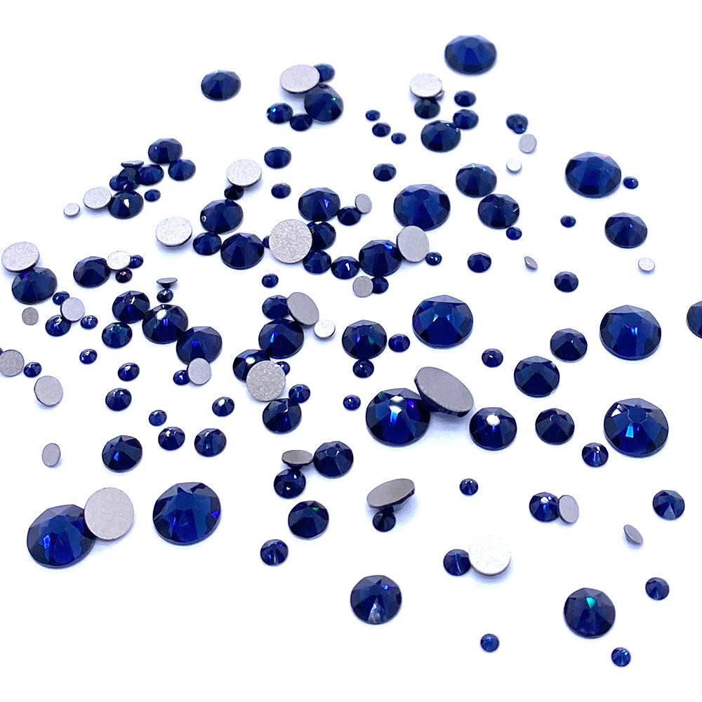2058 & 2088 Swarovski Flatback No Hotfix Mix Sizes, Dark Indigo (288)