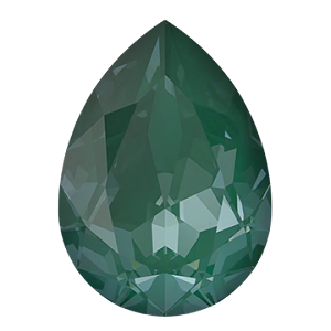 4320 Swarovski Pear Fancy Stones, Crystal Pine Green Ignite (001 L170I)