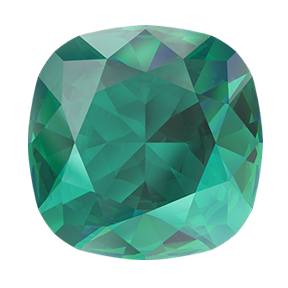 4470 Swarovski Cushion Fancy Stones, Emerald Ignite (205 IGNIT)