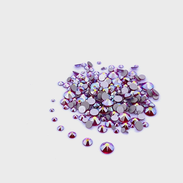 2058 &amp; 2088 Swarovski Flatback No Hotfix Mix Sizes, Light Siam AB (227 AB)