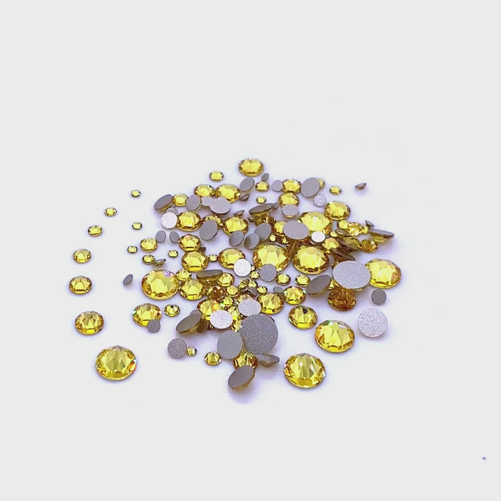 2058 &amp; 2088 Swarovski Flatback No Hotfix Mix Sizes, Light Topaz (226)