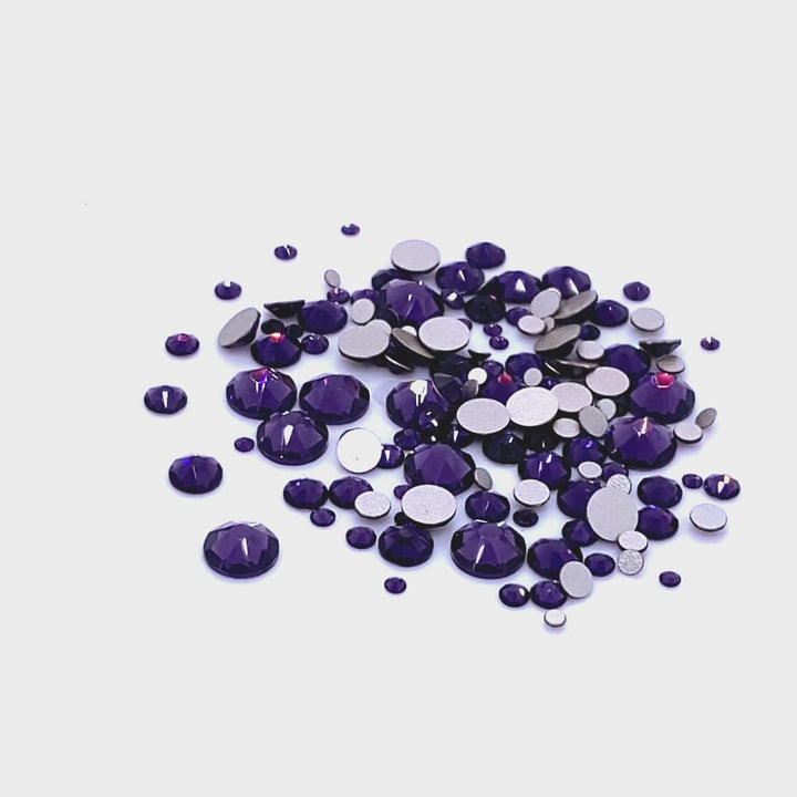 2058 &amp; 2088 Swarovski Flatback No Hotfix Mix Sizes, Purple Velvet (277)