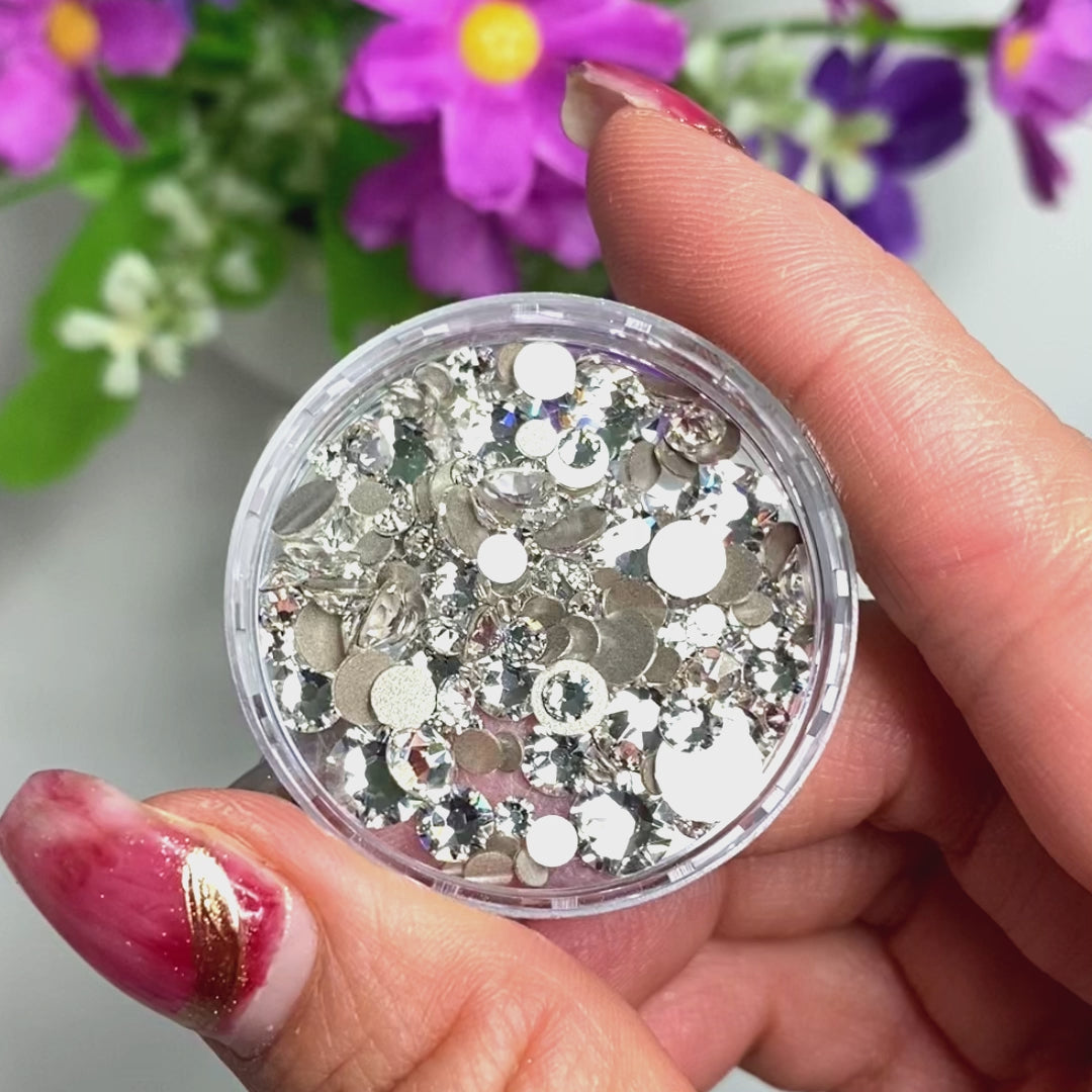 2058 &amp; 2088 Swarovski Flatback No Hotfix Mix Sizes, Crystal (001)