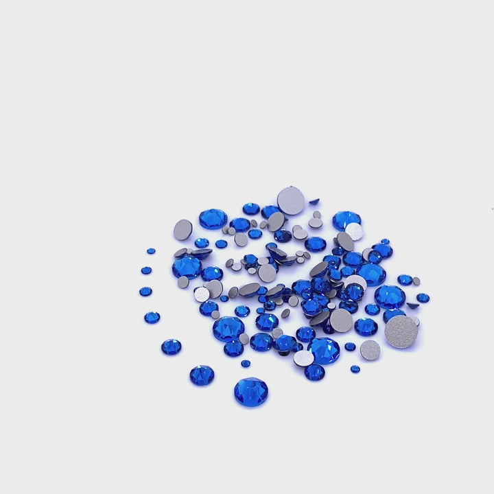 2058 &amp; 2088 Swarovski Flatback No Hotfix Mix Sizes, Capri Blue (243)