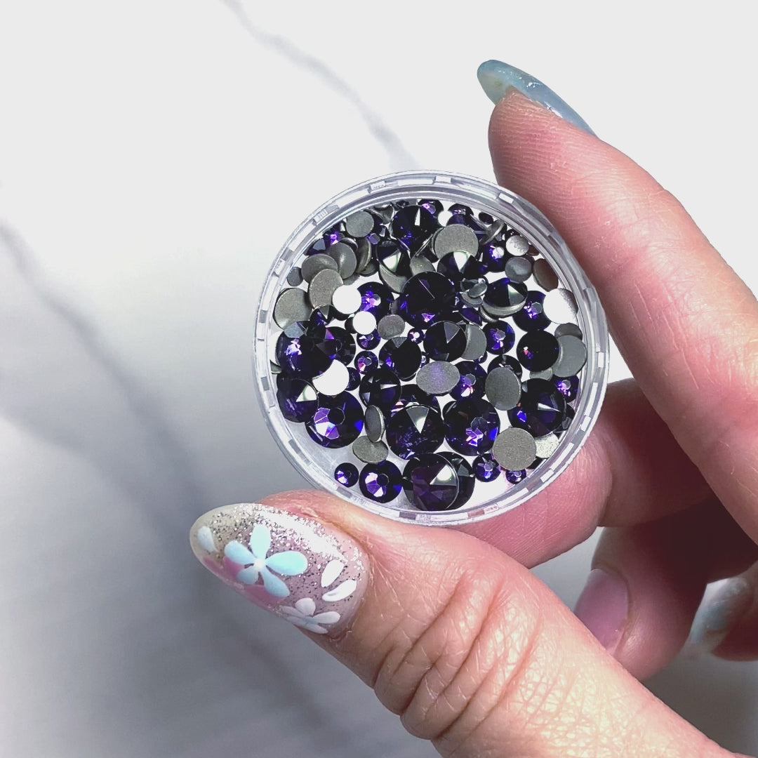 2058 &amp; 2088 Swarovski Flatback No Hotfix Mix Sizes, Purple Velvet (277)