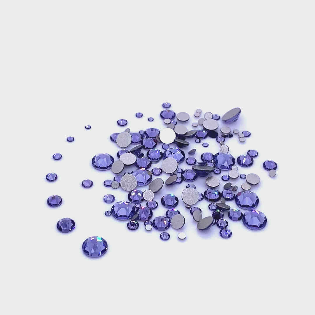 2058 &amp; 2088 Swarovski Flatback No Hotfix Mix Sizes, Tanzanite (539)
