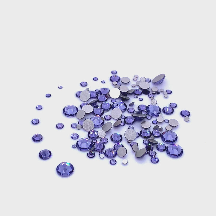 2058 &amp; 2088 Swarovski Flatback No Hotfix Mix Sizes, Tanzanite (539)