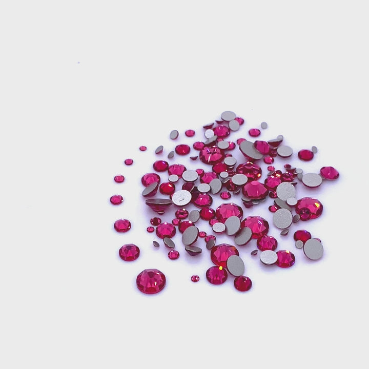 2058 &amp; 2088 Swarovski Flatback No Hotfix Mix Sizes, Indian Pink (289)
