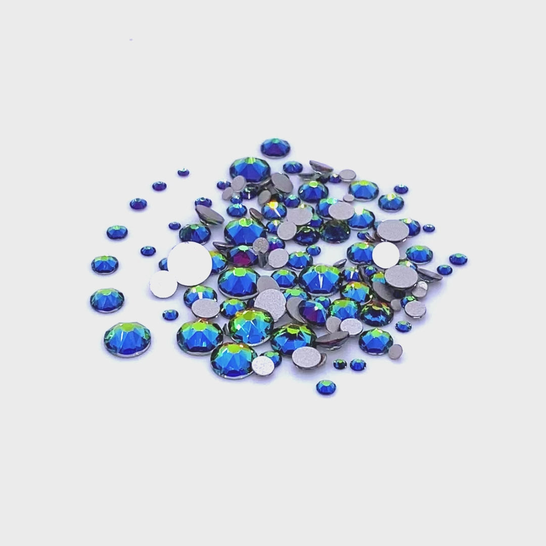 2058 &amp; 2088 Swarovski Flatback No Hotfix Mix Sizes, Crystal Vitrail Medium (001 VM)