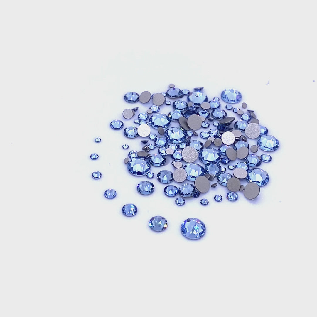 2058 &amp; 2088 Swarovski Flatback No Hotfix Mix Sizes, Light Sapphire (211)