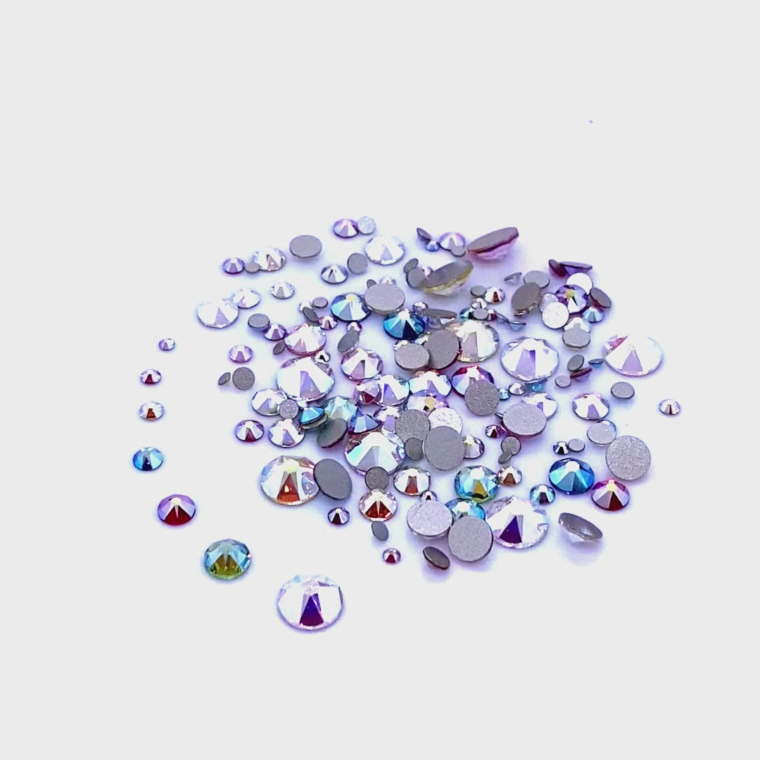 2058 &amp; 2088 Swarovski Flatback No Hotfix Mix Sizes, AB Effect Mix