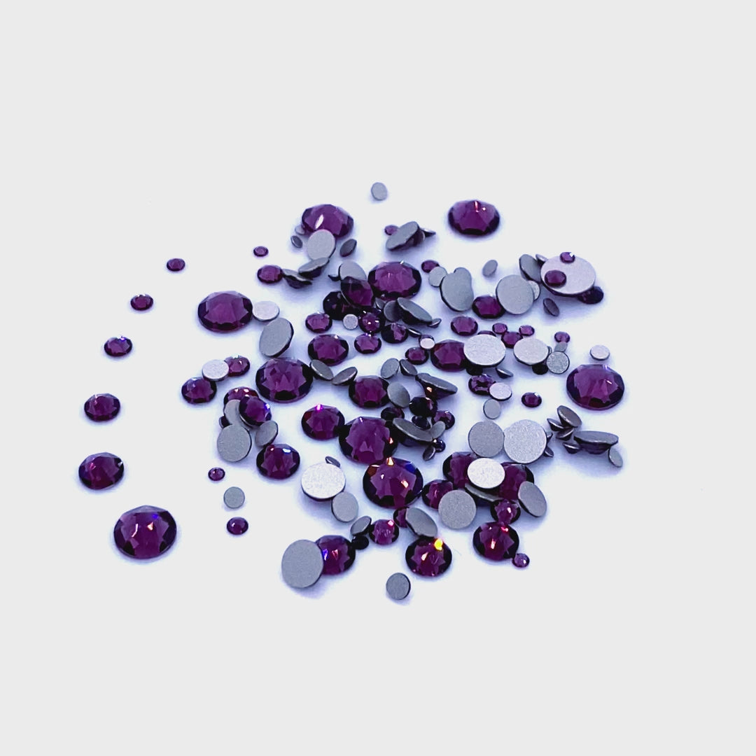 2058 &amp; 2088 Swarovski Flatback No Hotfix Mix Sizes, Amethyst (204)