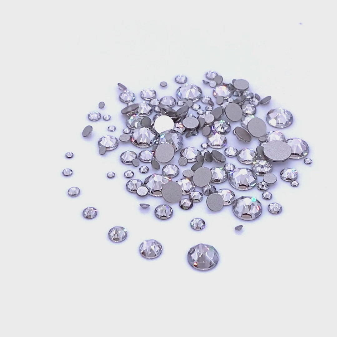 2058 &amp; 2088 Swarovski Flatback No Hotfix Mix Sizes, Crystal Silver Shade (001 SSHA)
