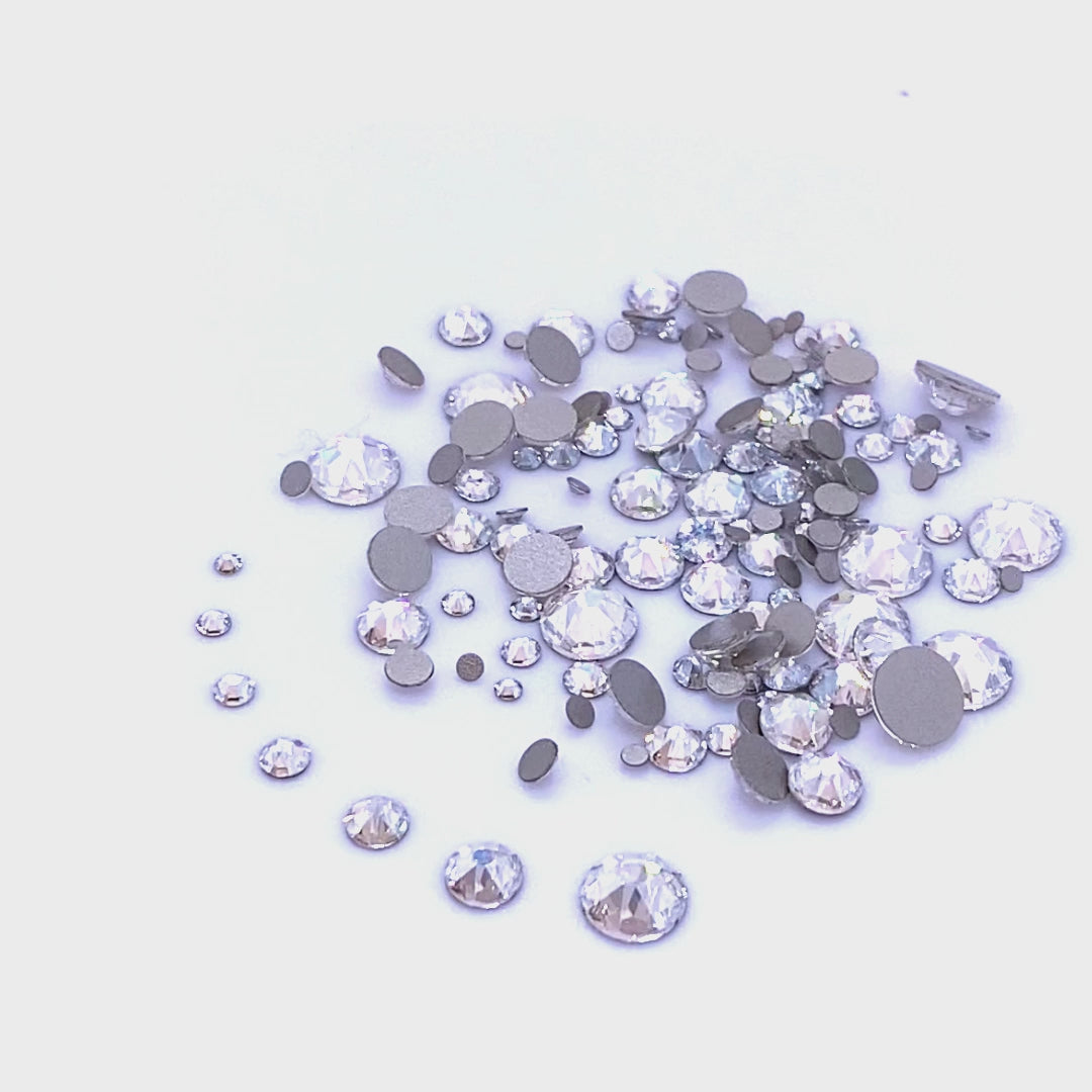 2058 &amp; 2088 Swarovski Flatback No Hotfix Mix Sizes, Crystal Moonlight (001 MOL)