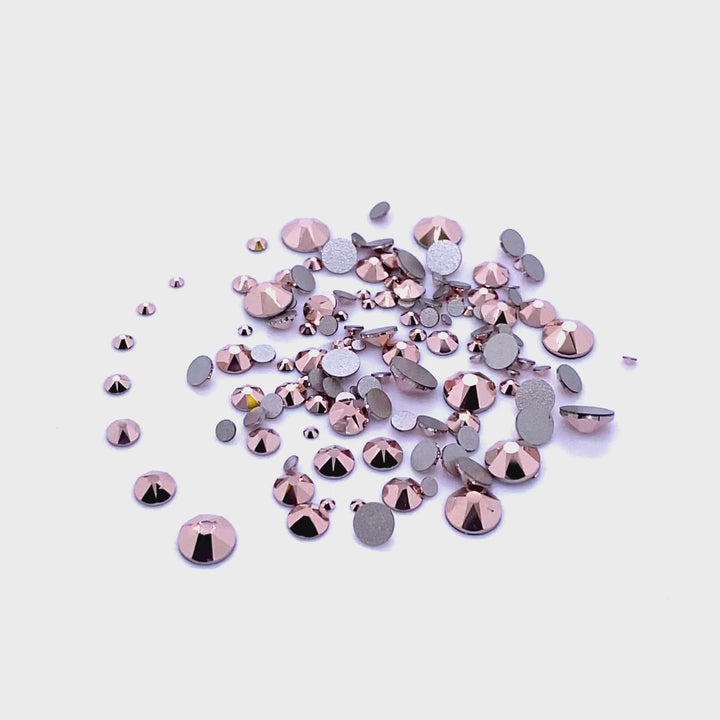2058 &amp; 2088 Swarovski Flatback No Hotfix Mix Sizes, Crystal Rose Gold (001 ROGL)