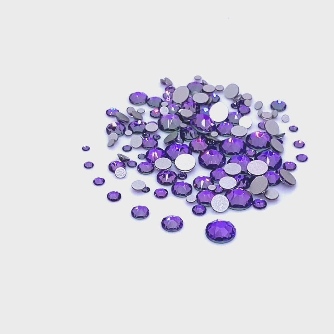2058 &amp; 2088 Swarovski Flatback No Hotfix Mix Sizes, Crystal Heliotrope (001 HEL)