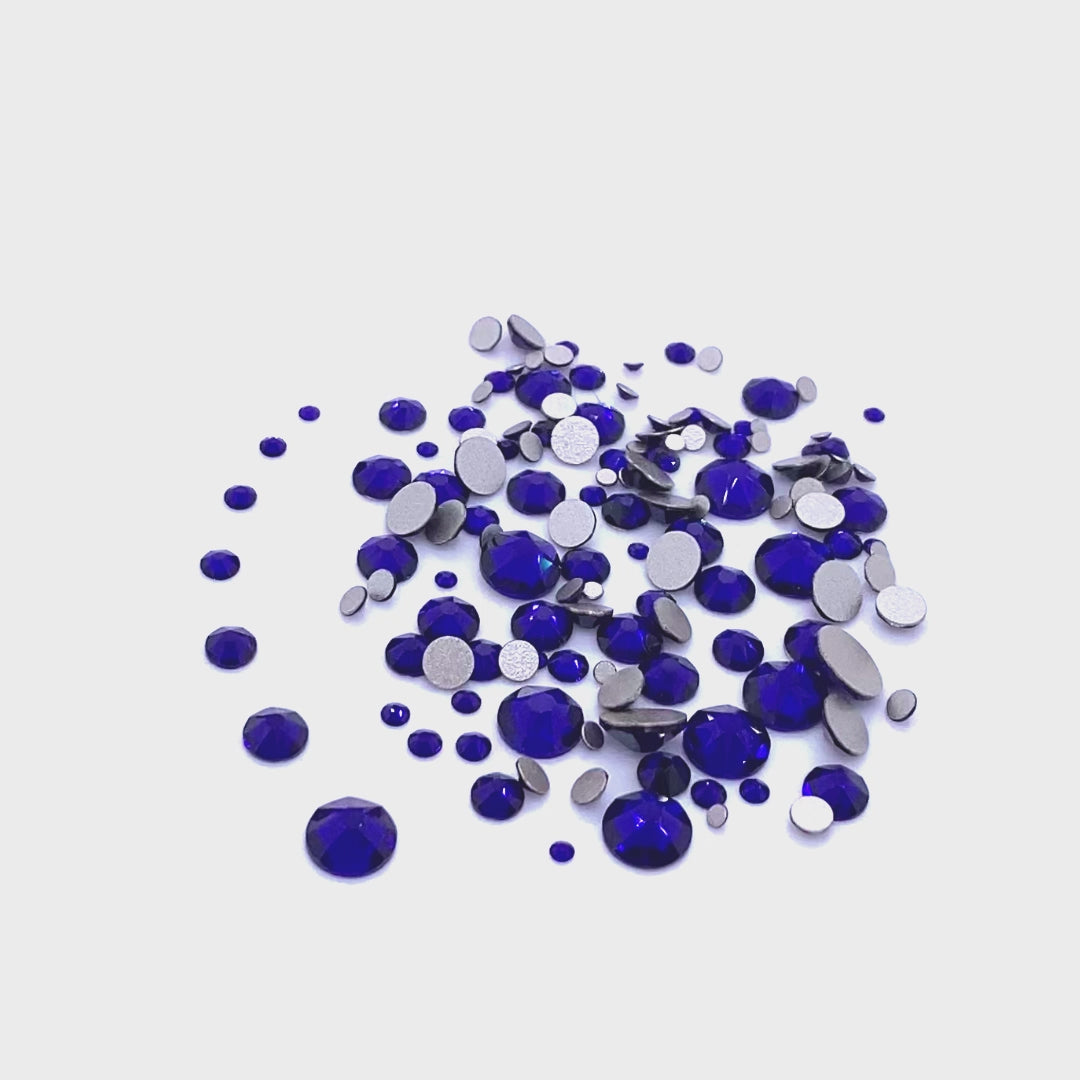 2058 &amp; 2088 Swarovski Flatback No Hotfix Mix Sizes, Cobalt (369)