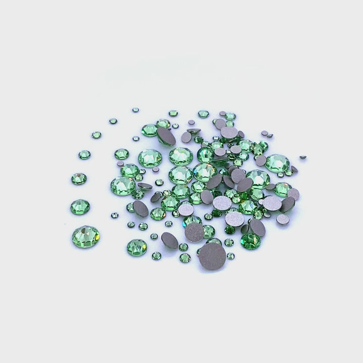 2058 &amp; 2088 Swarovski Flatback No Hotfix Mix Sizes, ReCreated Peridot (1408)