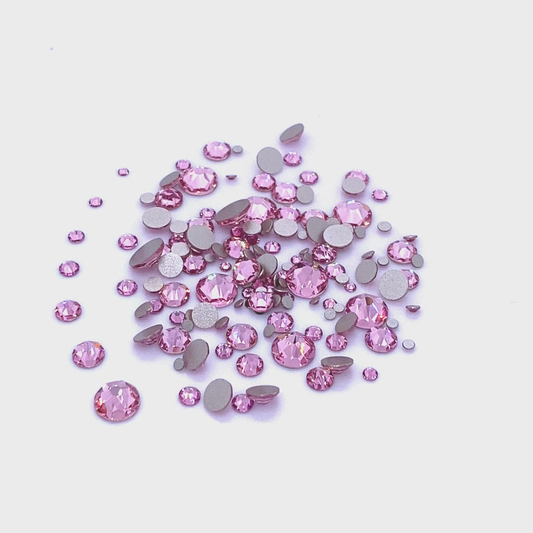 2058 &amp; 2088 Swarovski Flatback No Hotfix Mix Sizes, Light Rose (223)