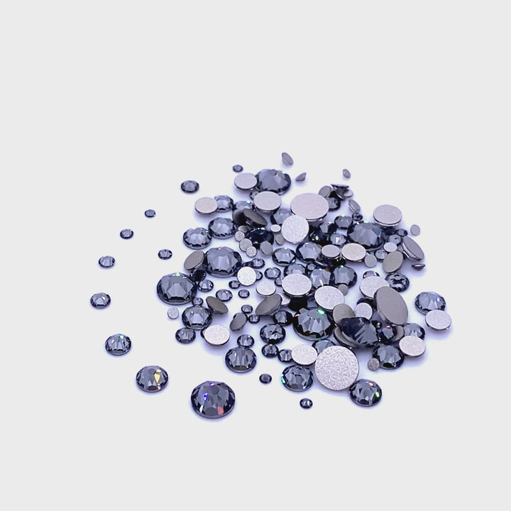 2058 &amp; 2088 Swarovski Flatback No Hotfix Mix Sizes, Crystal Silver Night (001 SINI)