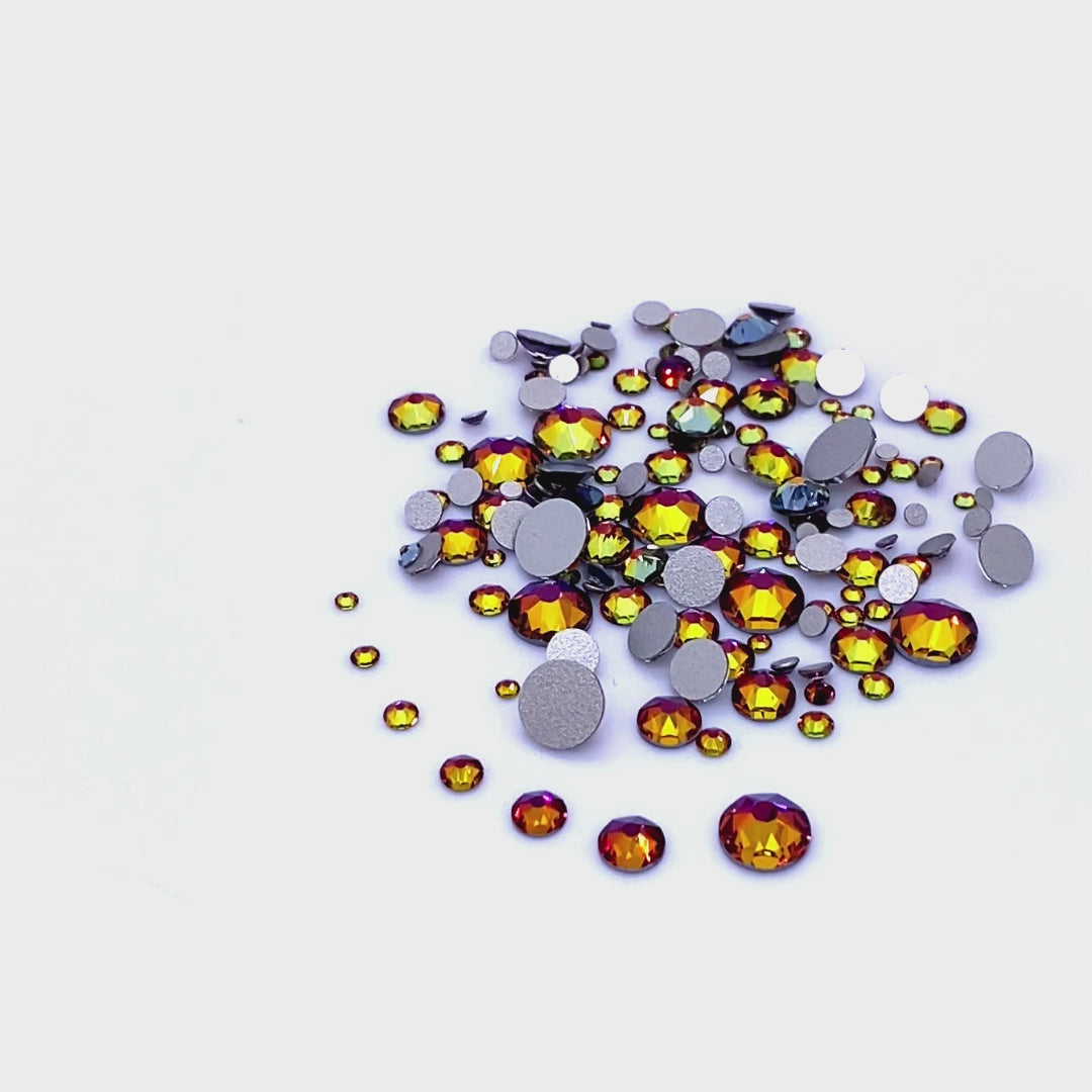 2058 &amp; 2088 Swarovski Flatback No Hotfix Mix Sizes, Crystal Volcano (001 VOL)
