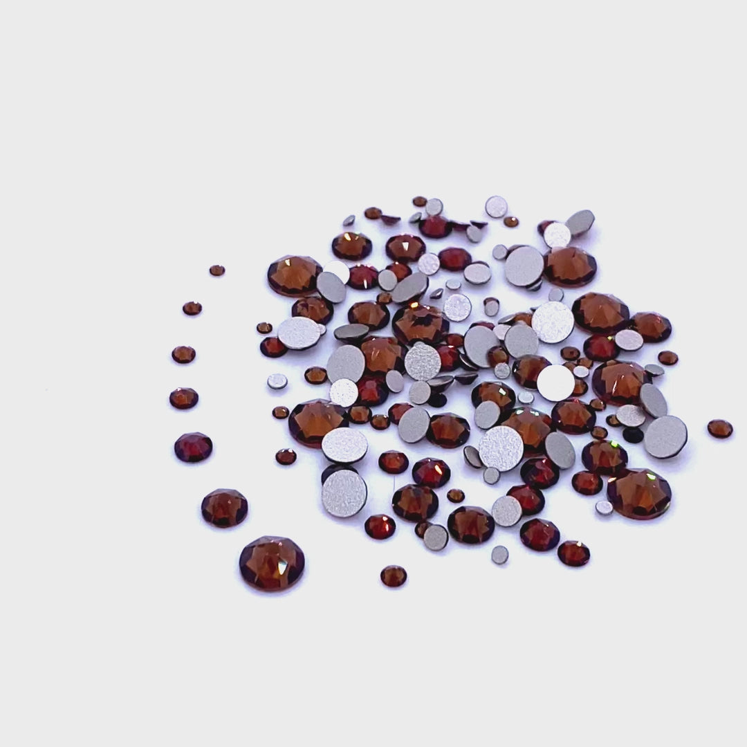 2058 &amp; 2088 Swarovski Flatback No Hotfix Mix Sizes, ReCreated Smoked Topaz (1403)