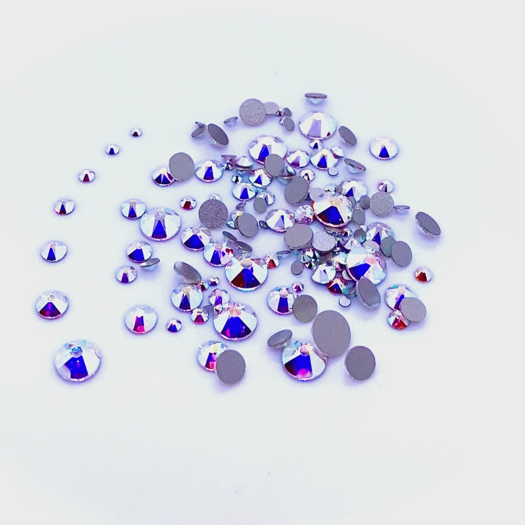 2058 &amp; 2088 Swarovski Flatback No Hotfix Mix Sizes, Crystal AB (001 AB)