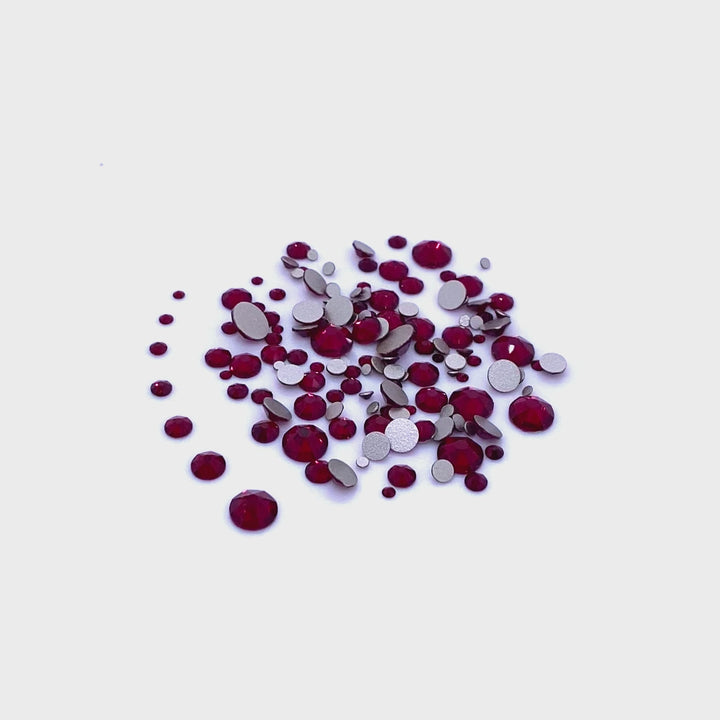 2058 &amp; 2088 Swarovski Flatback No Hotfix Mix Sizes, Siam (208)