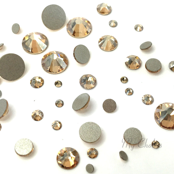2058 &amp; 2088 Swarovski Flatback No Hotfix Mix Sizes, Crystal Golden Shadow (001 GSHA)