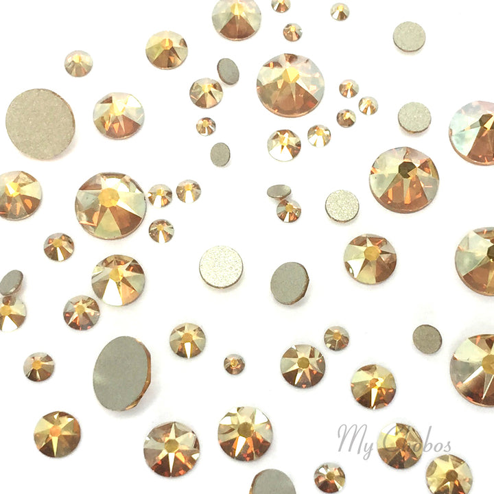 2058 &amp; 2088 Swarovski Flatback No Hotfix Mix Sizes, Crystal Metallic Sunshine (001 METSH)