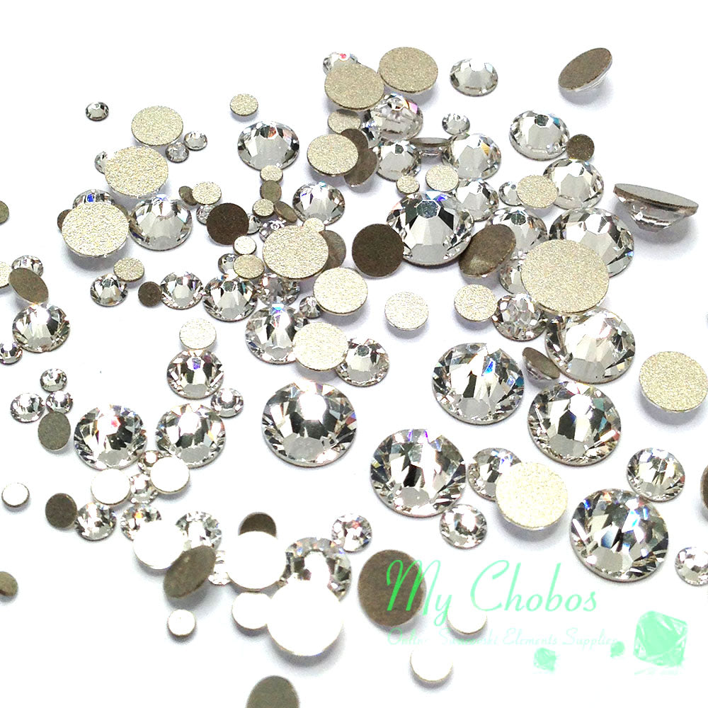 2058 &amp; 2088 Swarovski Flatback No Hotfix Mix Sizes, Crystal (001)