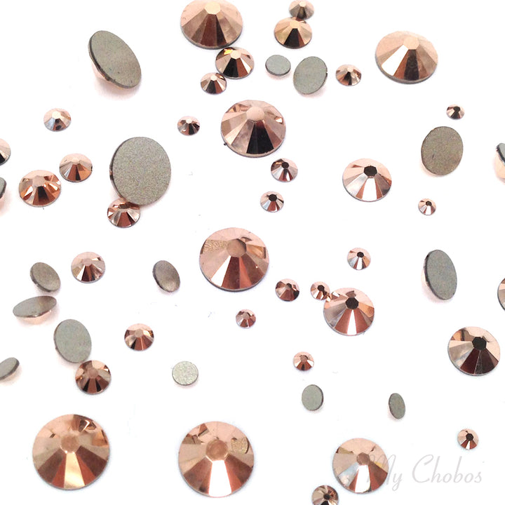2058 &amp; 2088 Swarovski Flatback No Hotfix Mix Sizes, Crystal Rose Gold (001 ROGL)