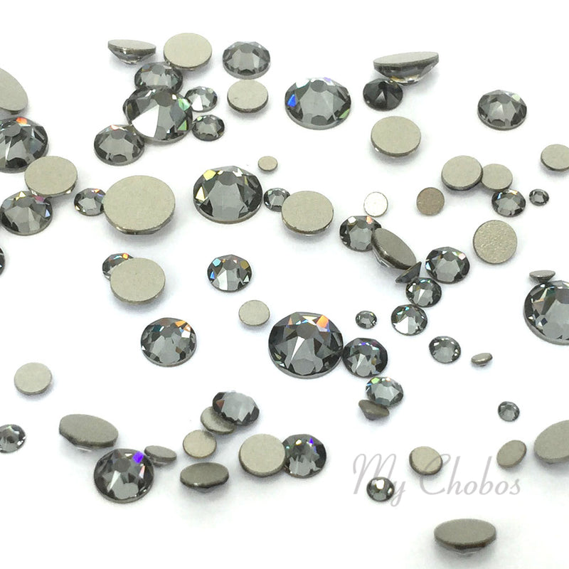 2058 & 2088 Swarovski Flatback No Hotfix Mix Sizes, Crystal Silver Night (001 SINI)