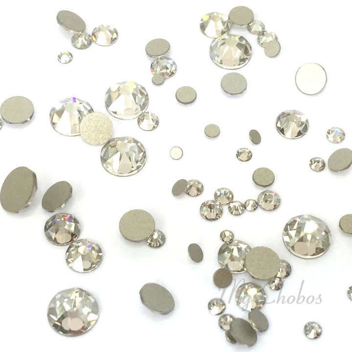 2058 &amp; 2088 Swarovski Flatback No Hotfix Mix Sizes, Crystal Silver Shade (001 SSHA)
