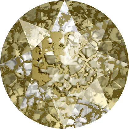 1028 & 1088 Swarovski Chaton & Round Stones, Crystal Gold Patina  (001 GOLPA)