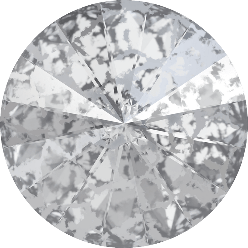1122 Swarovski Rivoli Chaton & Round Stones, Crystal Silver Patina (001 SILPA)