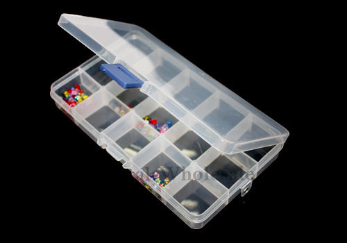 Beads Rhinestone Storage Plastic Box Case with 15 Slots