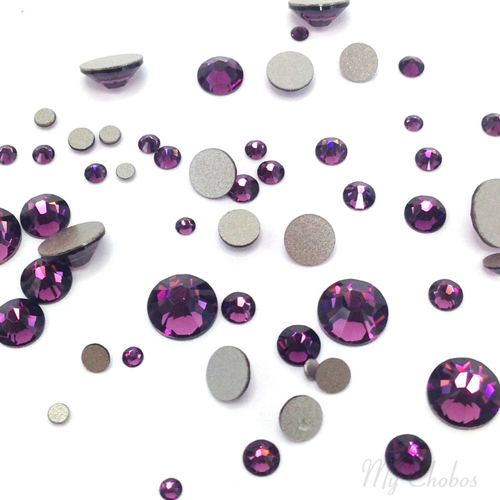2058 &amp; 2088 Swarovski Flatback No Hotfix Mix Sizes, Amethyst (204)