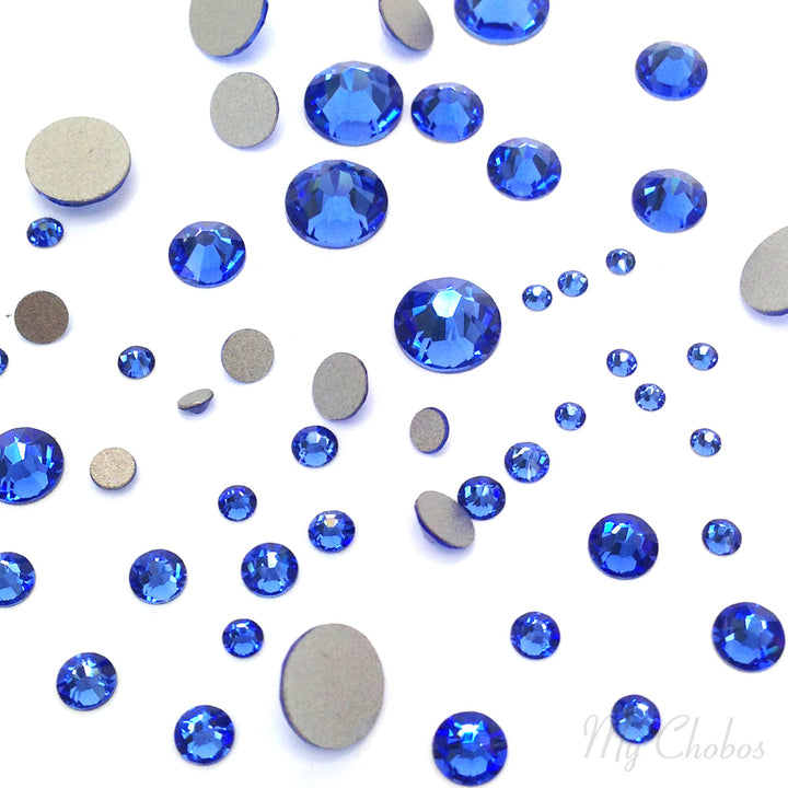 2058 &amp; 2088 Swarovski Flatback No Hotfix Mix Sizes, Sapphire (206)