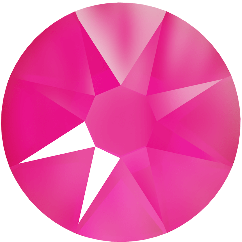 2088 Swarovski Flatback No Hotfix, Crystal Electric Pink Unfoiled (001 L137S) {Lacquer Pro Shiny Effects}