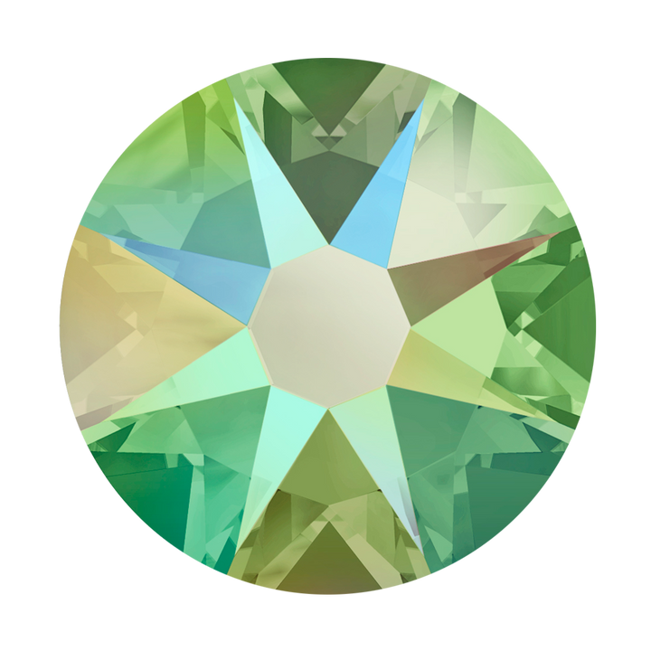 2000, 2058 &amp; 2088 Swarovski Flatback No Hotfix, Peridot Shimmer (214 SHIM)