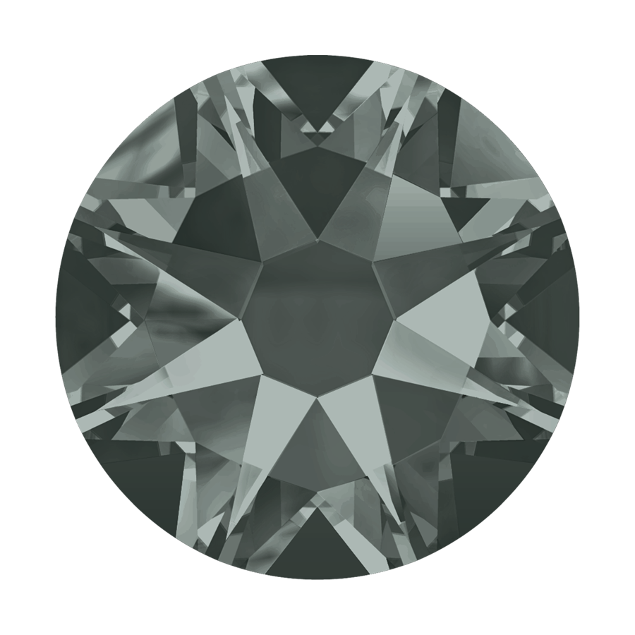 2000, 2058 &amp; 2088 Swarovski Flatback No Hotfix, Black Diamond (215)