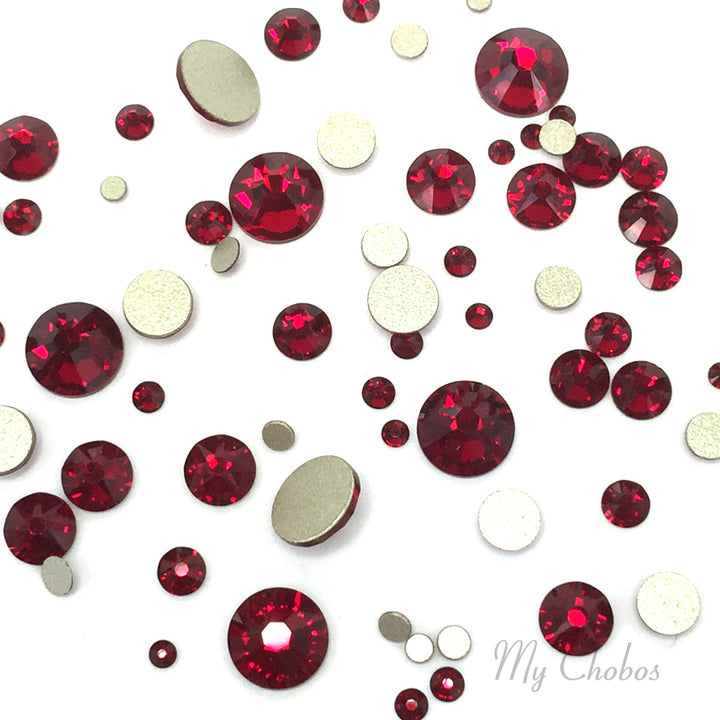2058 &amp; 2088 Swarovski Flatback No Hotfix Mix Sizes, Siam (208)