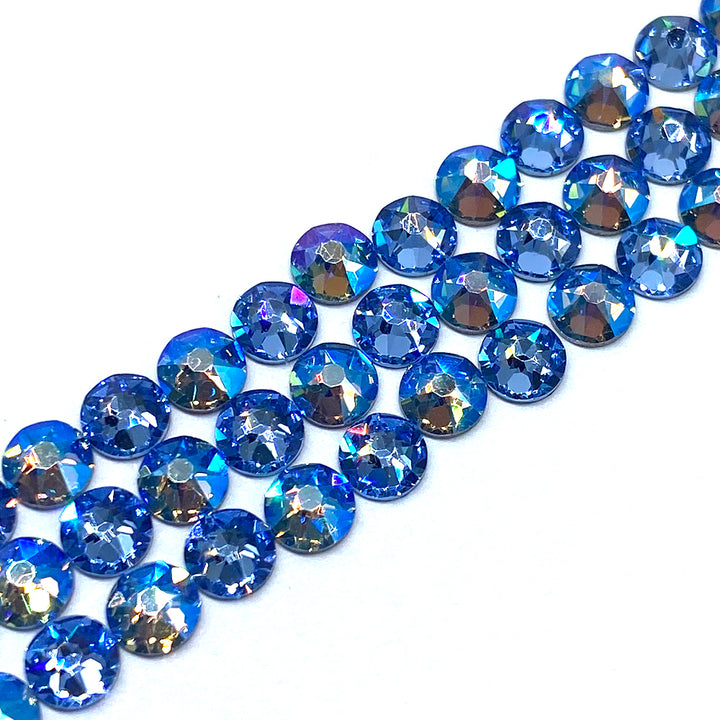 2058 &amp; 2088 Swarovski Flatback No Hotfix, Light Sapphire Shimmer Combo Mix