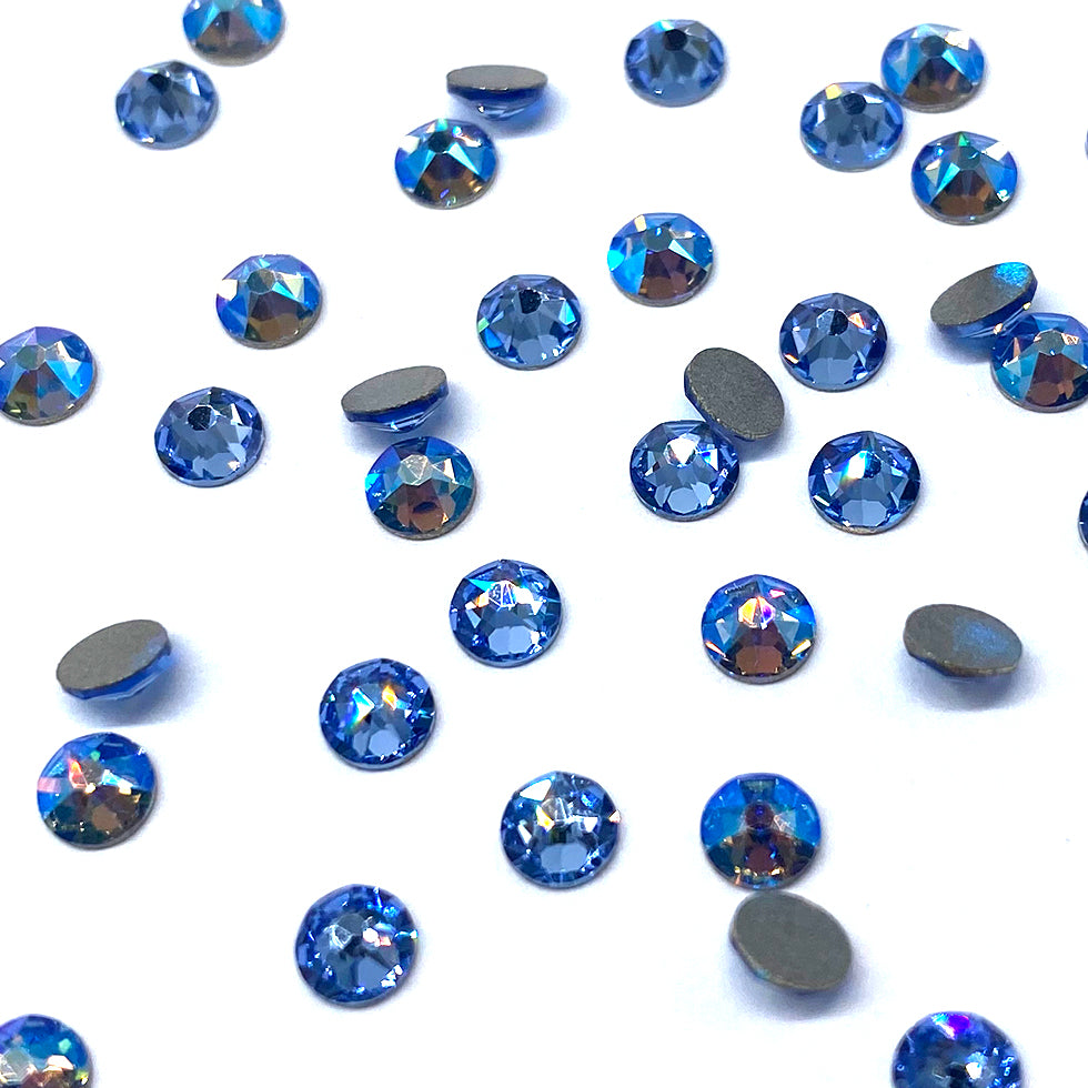 2058 &amp; 2088 Swarovski Flatback No Hotfix, Light Sapphire Shimmer Combo Mix