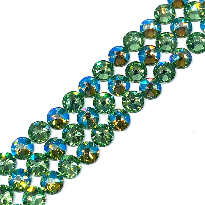 2058 &amp; 2088 Swarovski Flatback No Hotfix, Peridot Shimmer Combo Mix