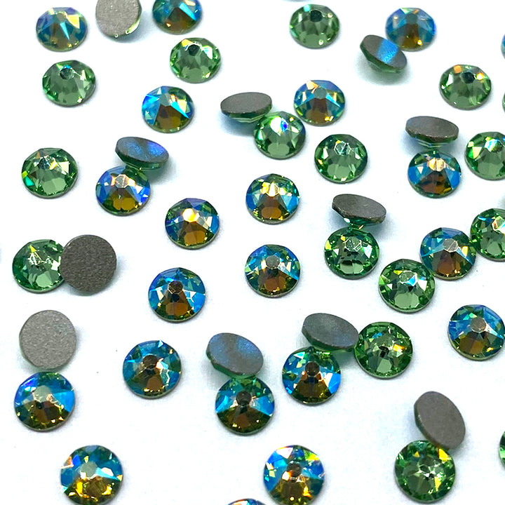 2058 &amp; 2088 Swarovski Flatback No Hotfix, Peridot Shimmer Combo Mix